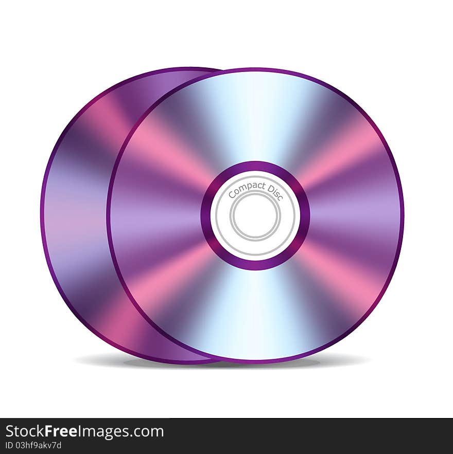 Illustration of two compact discs. Illustration of two compact discs