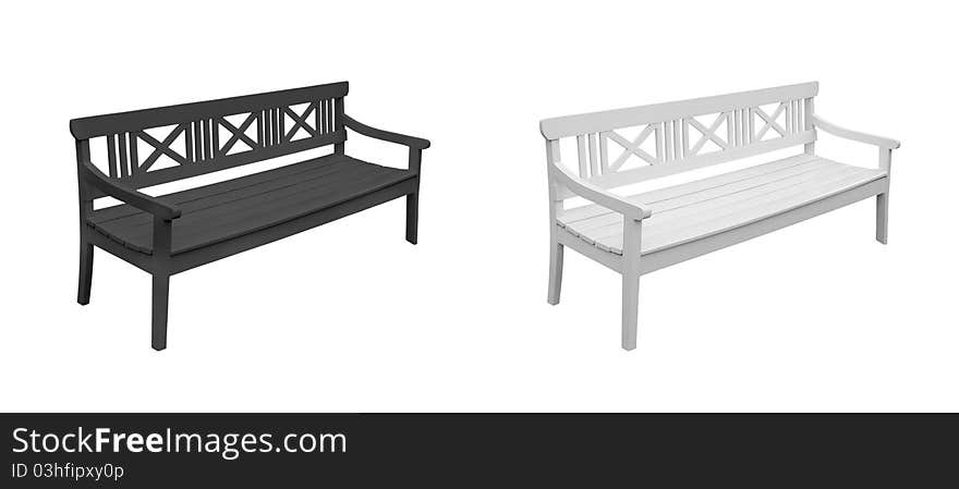 Wooden bench. Set