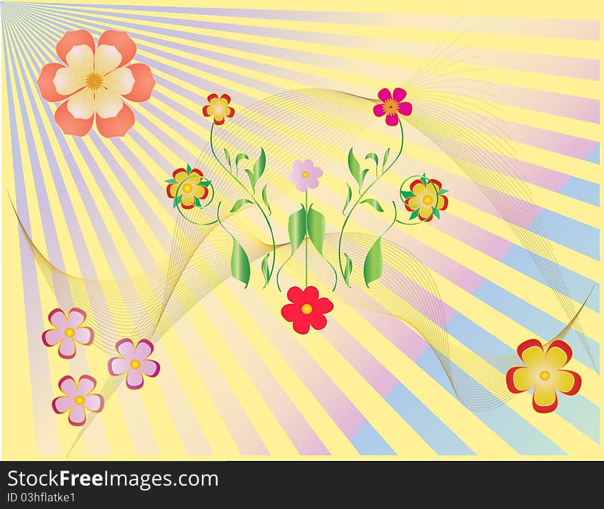 Colorful flower on abstract background. Colorful flower on abstract background