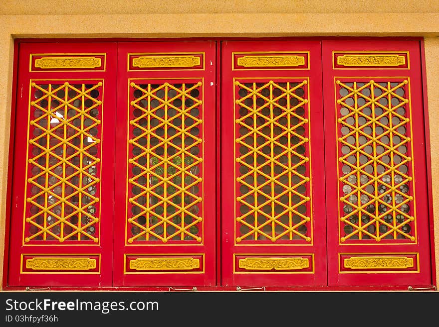 Red doors in Chinese style. Red doors in Chinese style