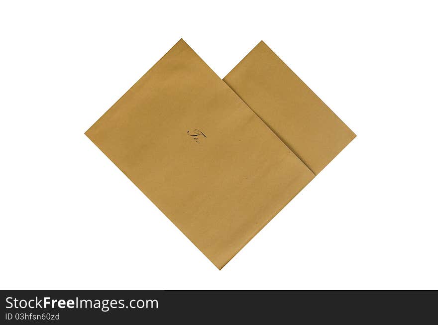 Pack letter love brown isolated. Pack letter love brown isolated