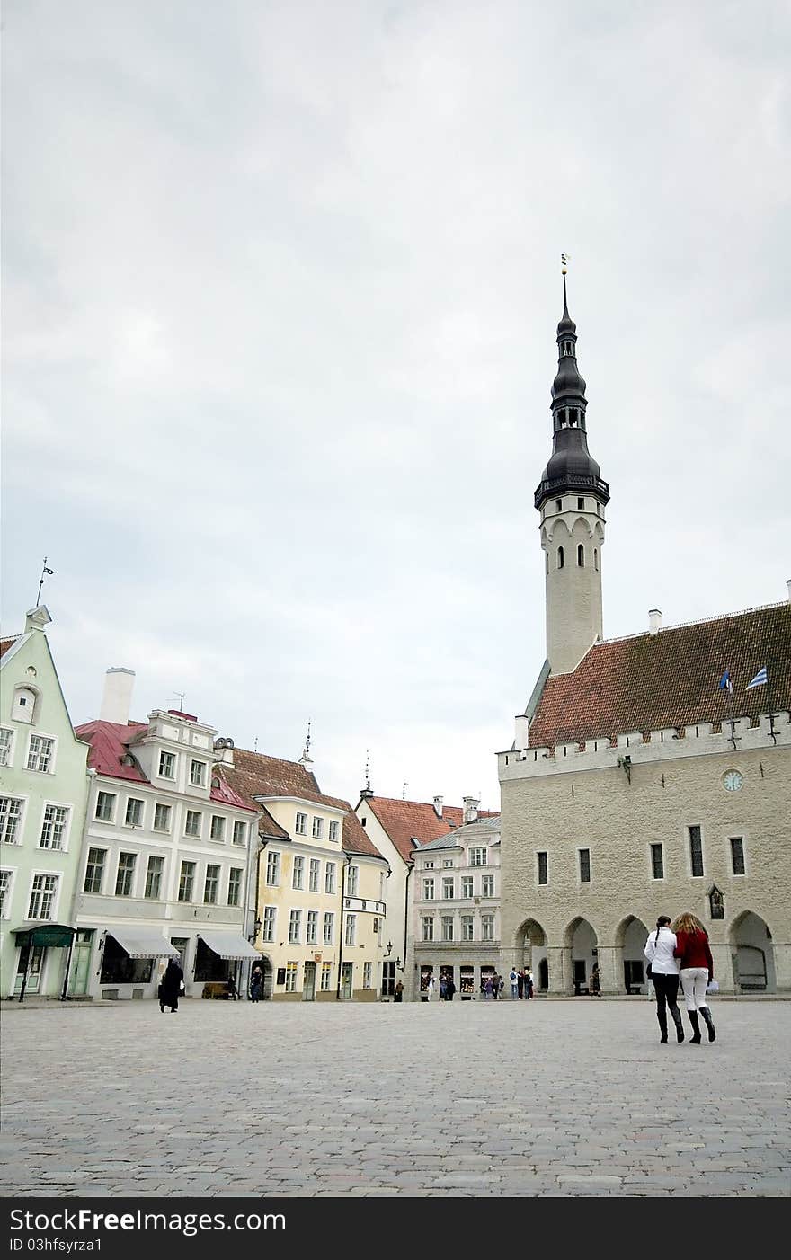 Tallin's Old Town main square. Tallin's Old Town main square