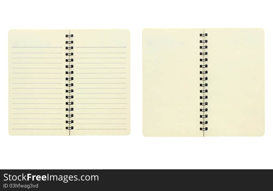 Isolated couple page of blank note book