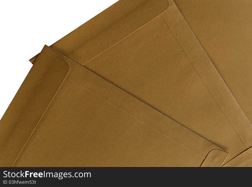 Brown document pack letter mail isolated. Brown document pack letter mail isolated