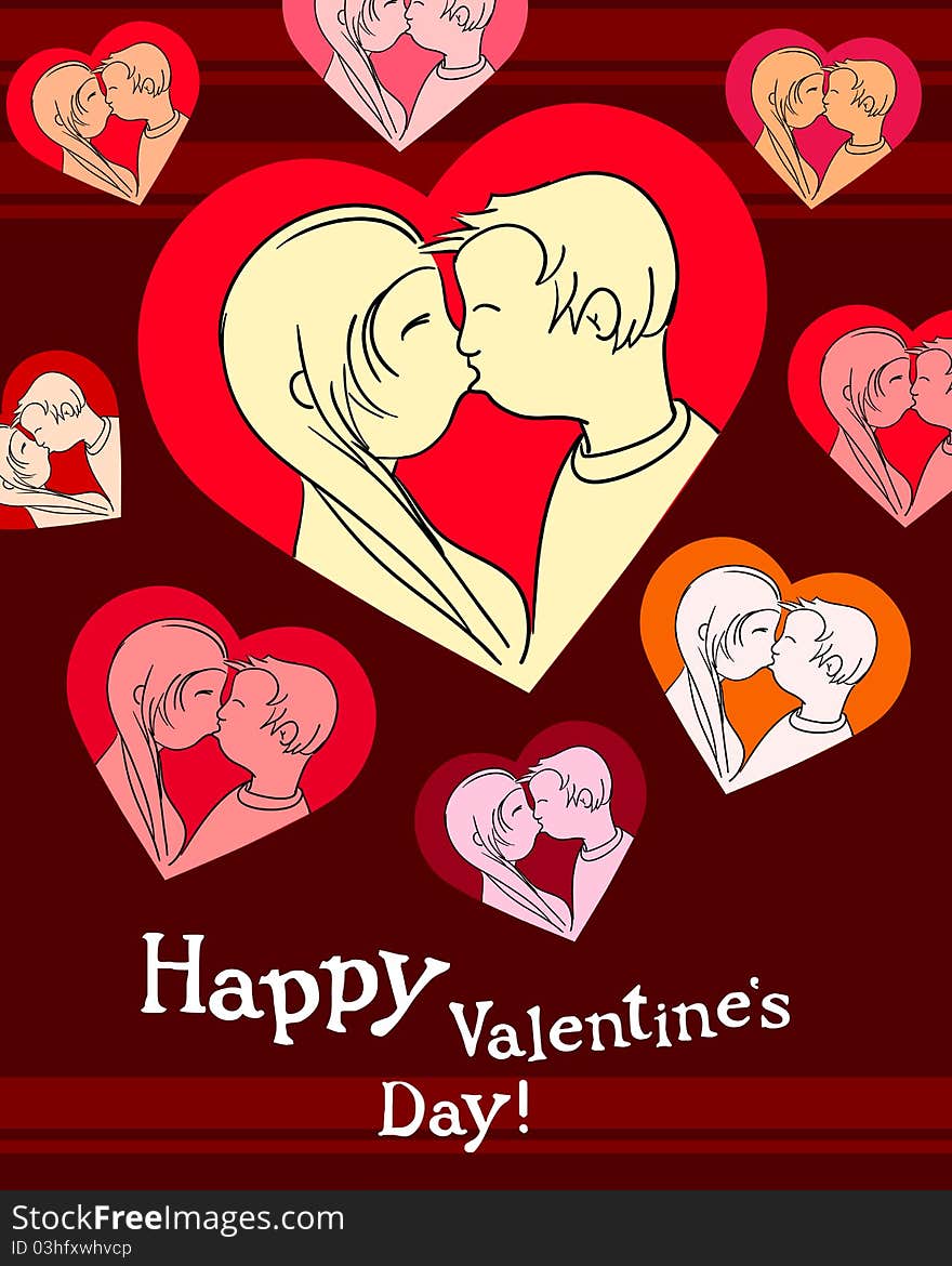 Happy valentine`s day greeting card