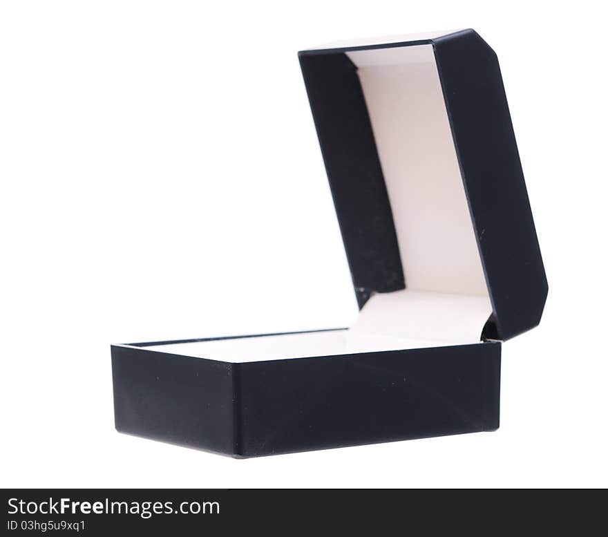 Open empty black box on a white background