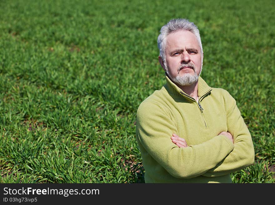 Grandfather in the field