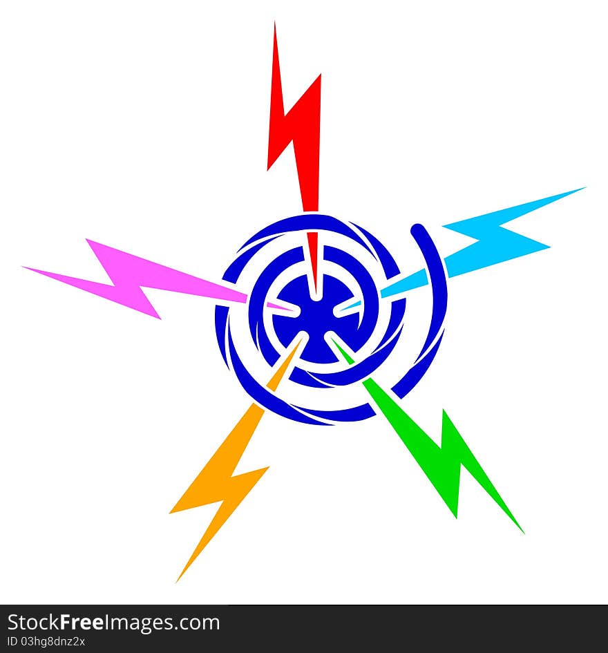 Isolated line art power symbol design