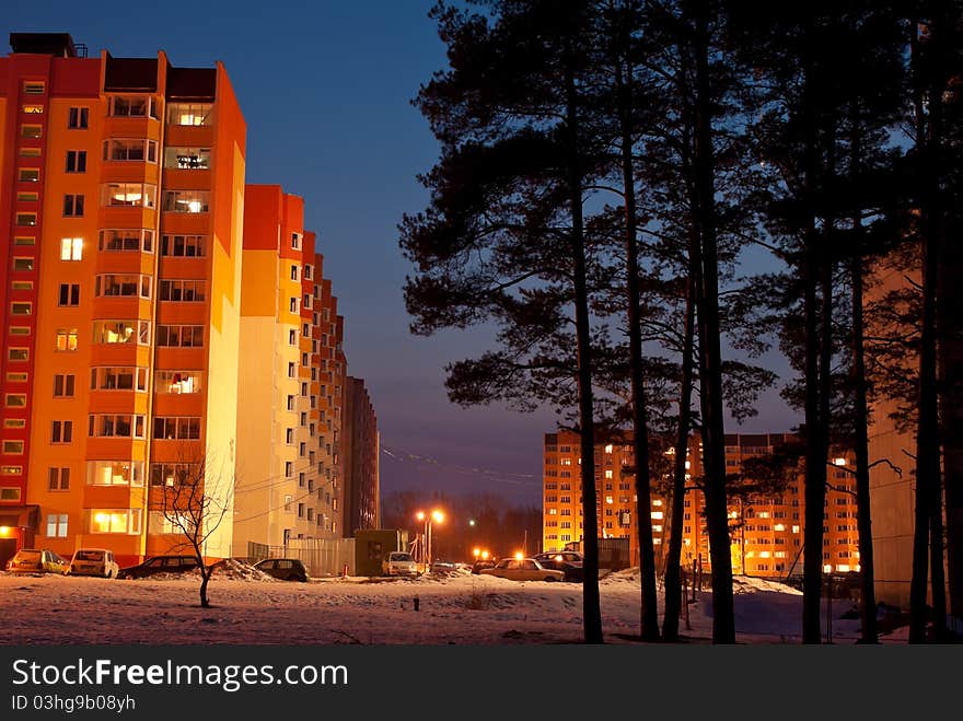 Panel Houses In Forest