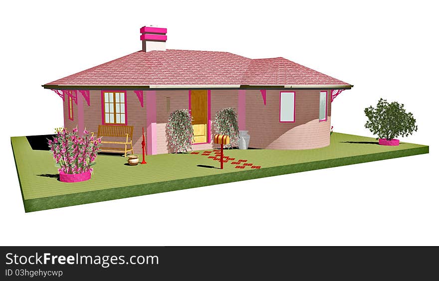 Pink Home-3d