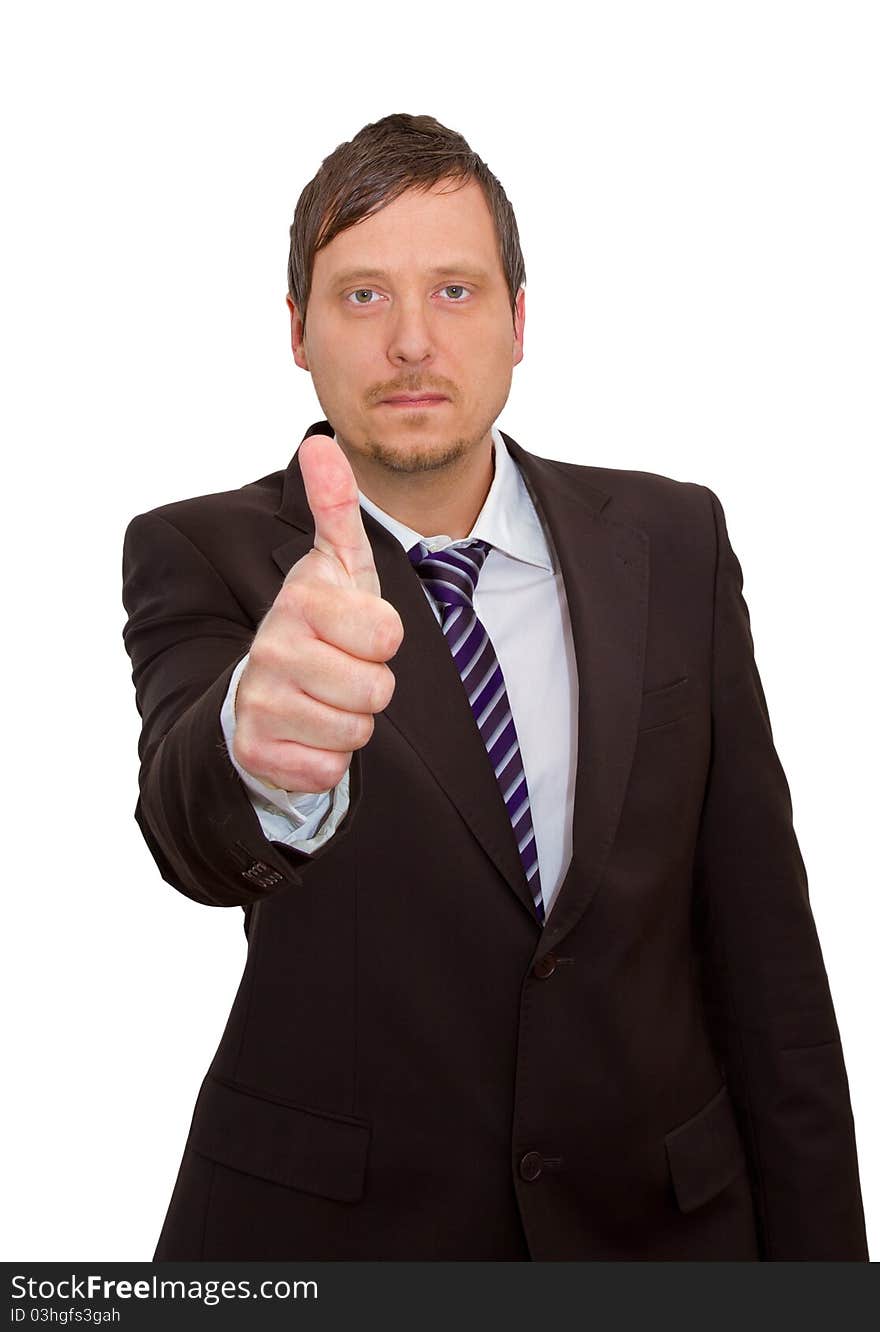 Photo of a businessman with thumbs up