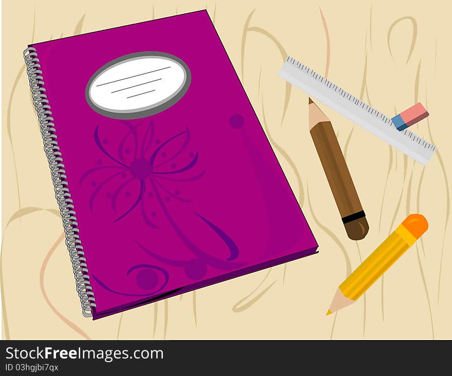 School supplies background illustration.back to school. School supplies background illustration.back to school