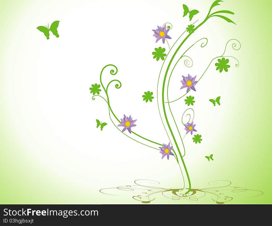 Abstract floral background with place for your text