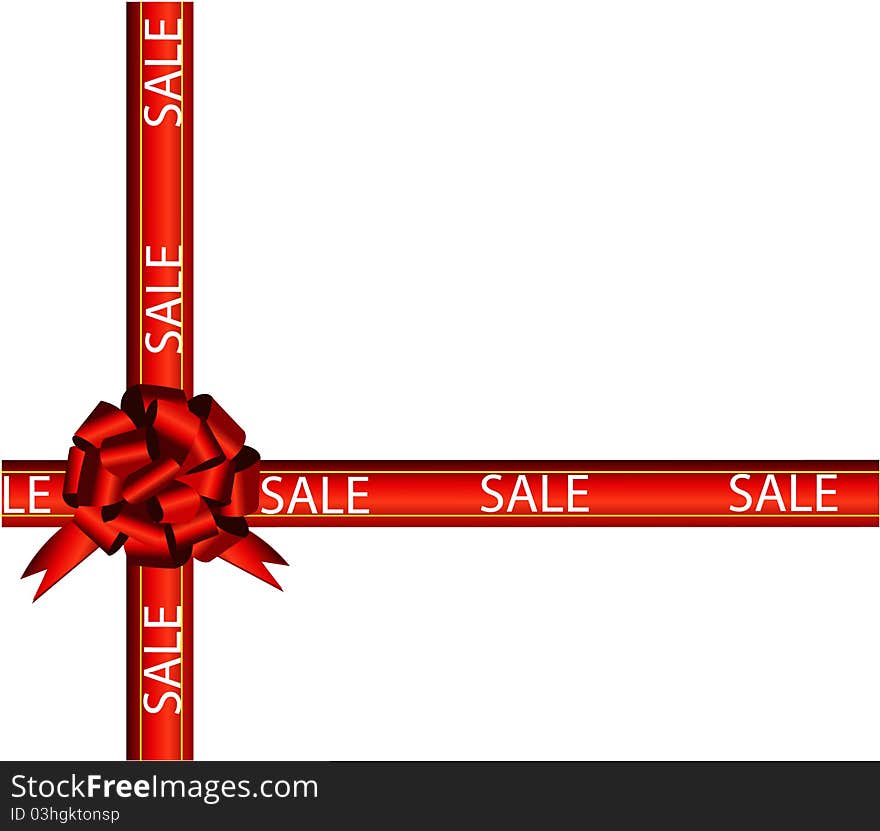 Sale. Background with color ribbon