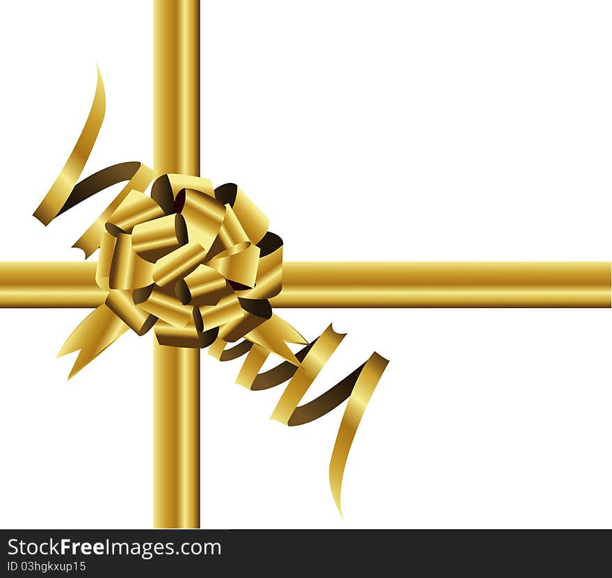 Gold bow and ribbon