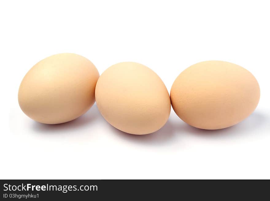 Three Eggs Isolated on white