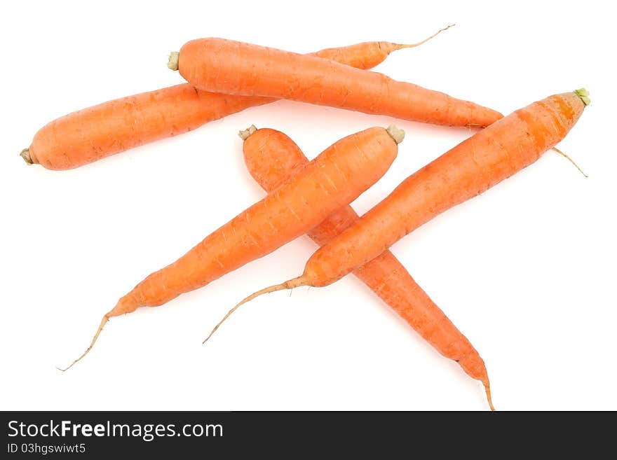 Group of carrots isolated on white