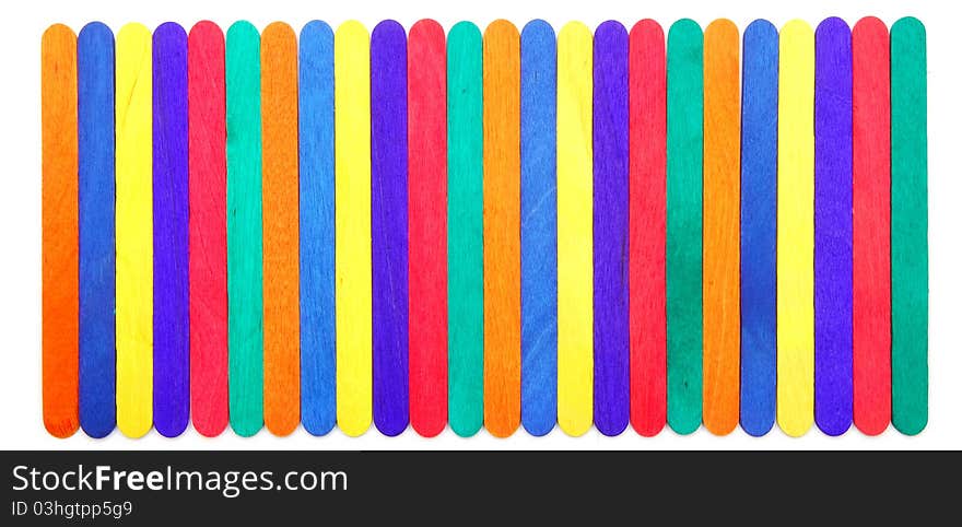 Colorful wood ice cream stick