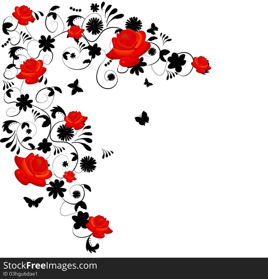 rose background isolated on white