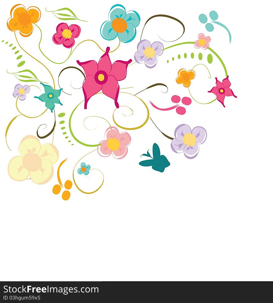 Flower background isoleted on white