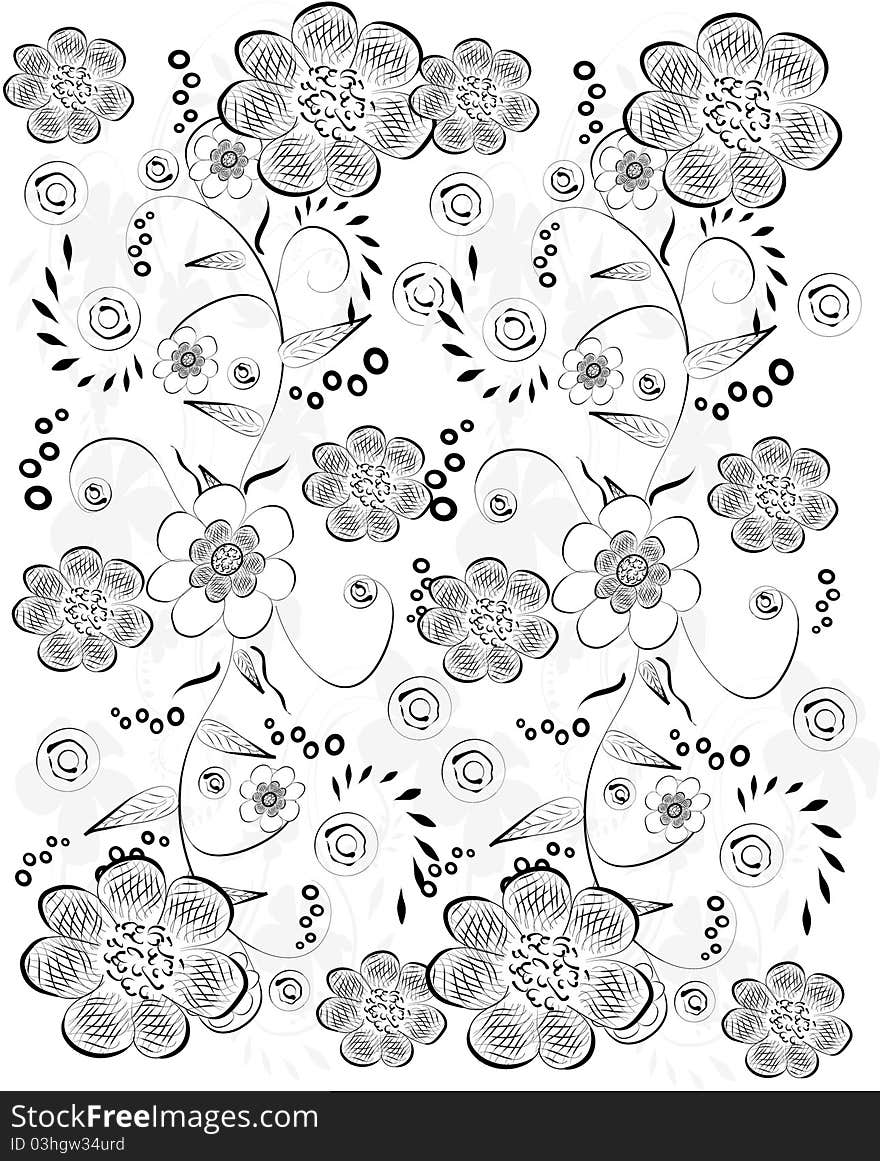 Floral Pattern isolated on white