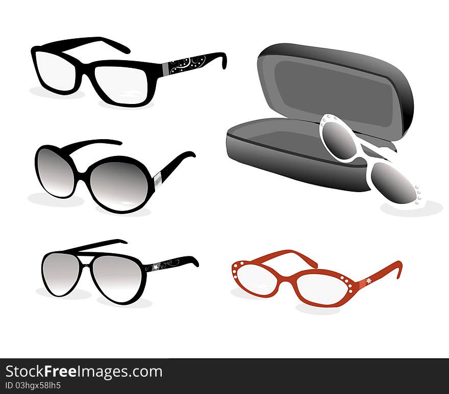 Eye glasses illustration on white. Eye glasses illustration on white