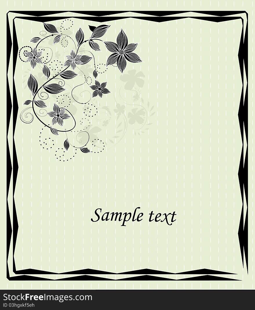 Vintage frame whit beautifull flowers elements