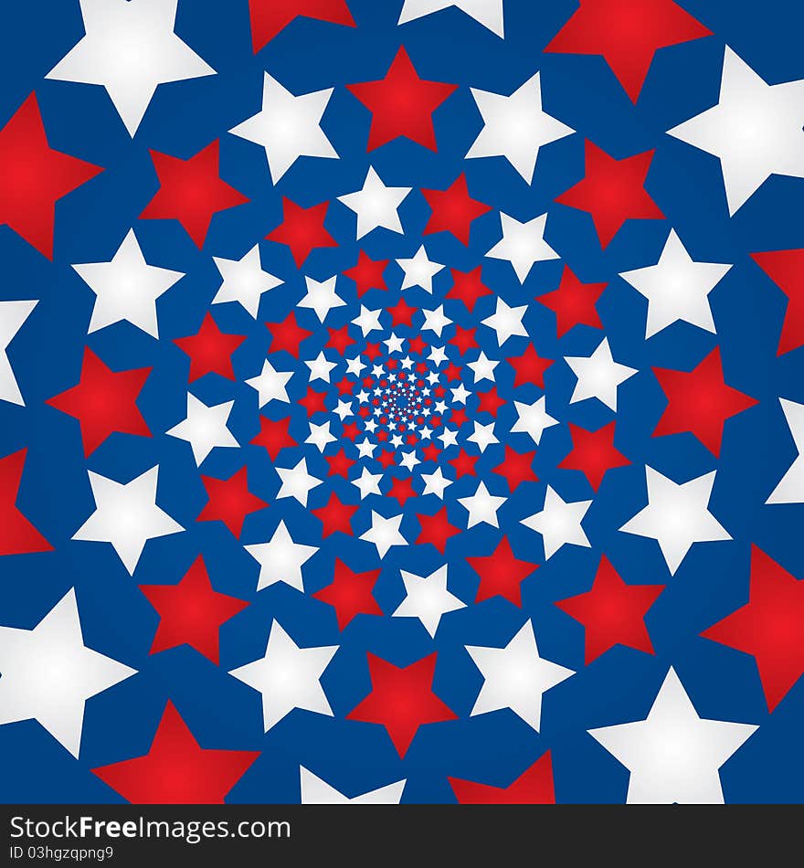 Star circular pattern on blue background