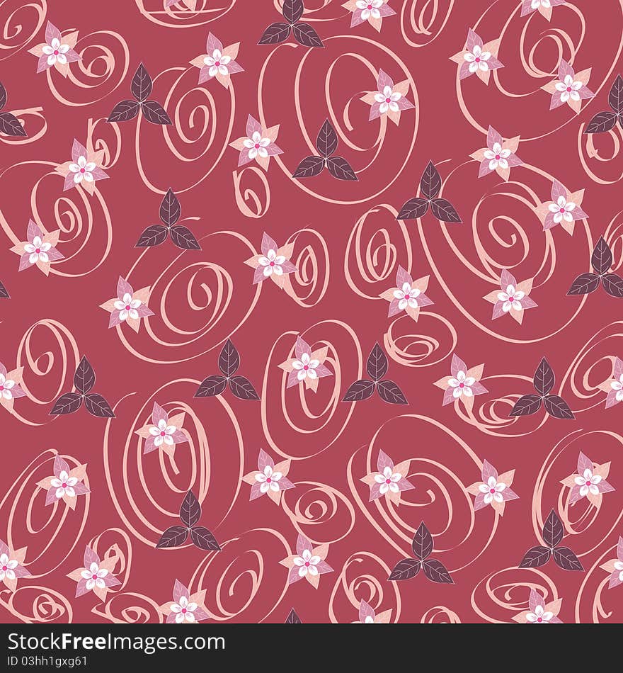 Violet seamless floral wallpaper pattern