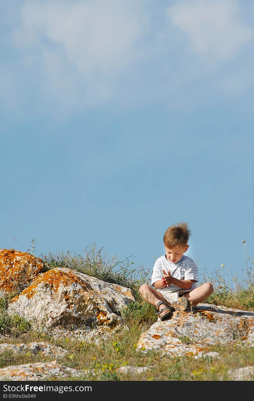 Boy on natural background