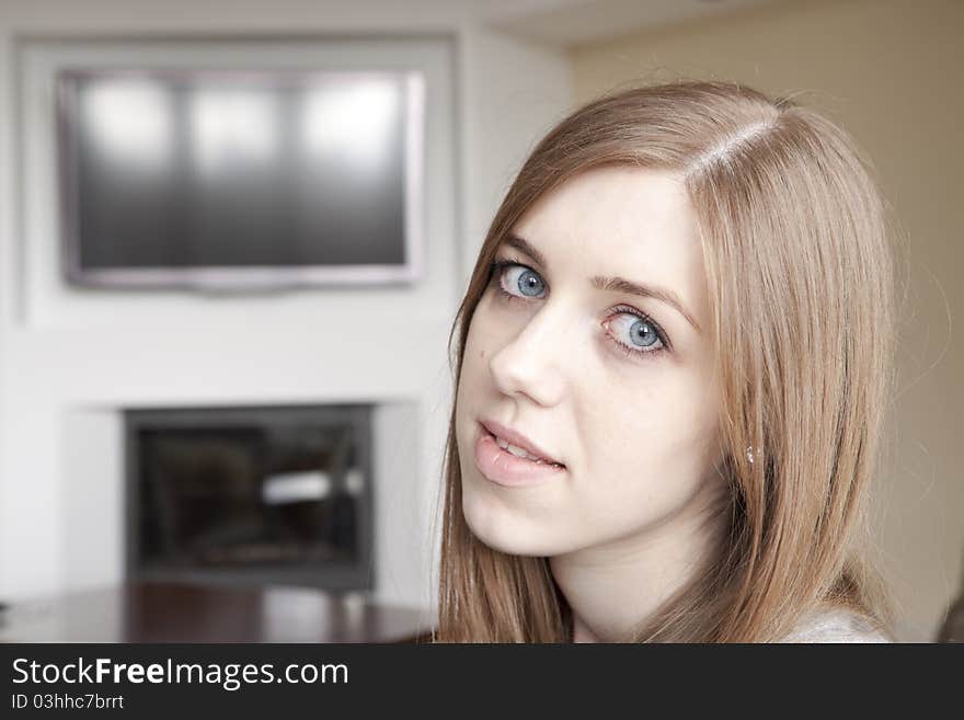 Young woman at home