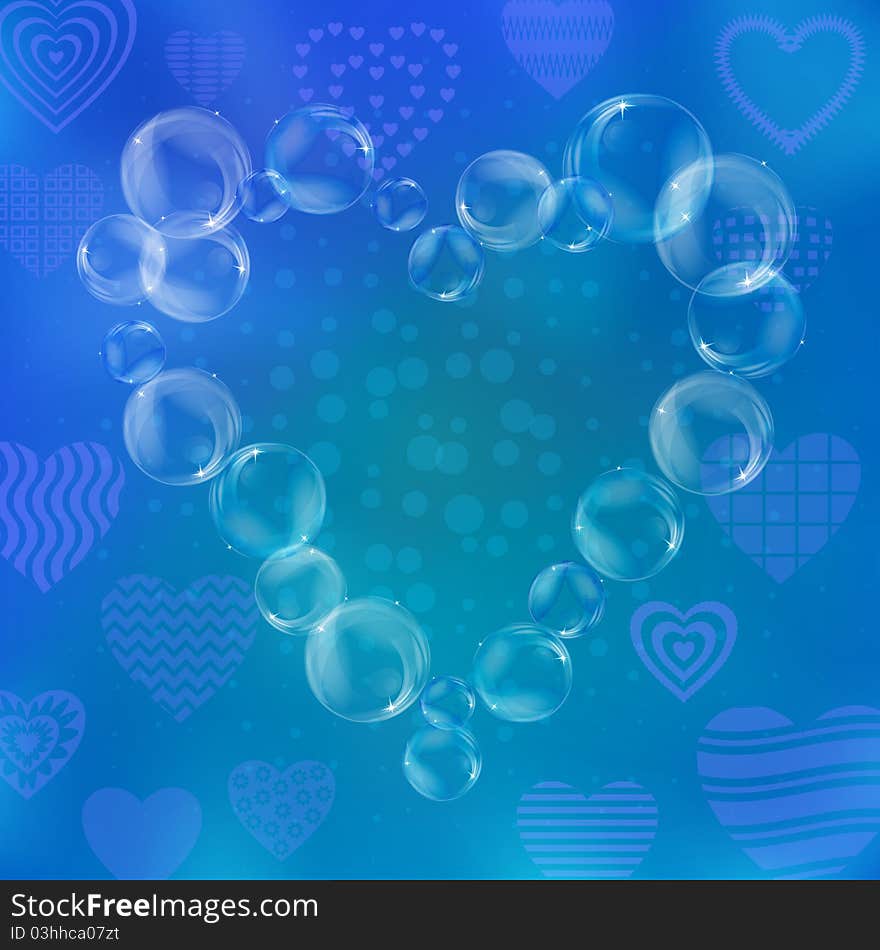 Valentine heart from bubbles