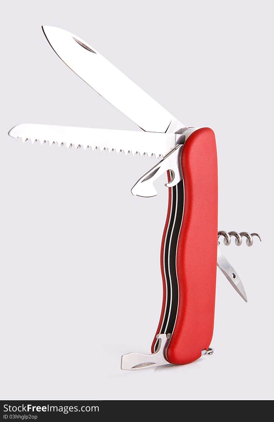 Red folding knife