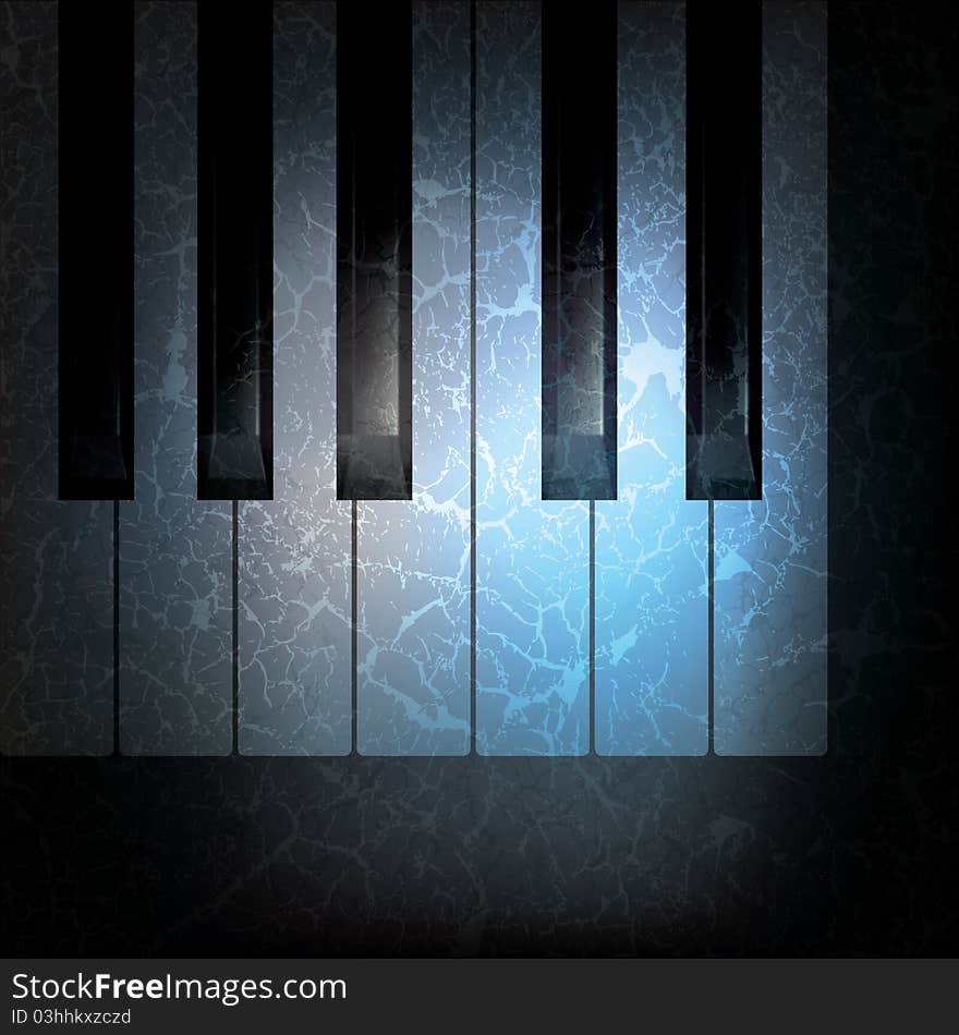 Abstract grunge music black background with piano keys. Abstract grunge music black background with piano keys