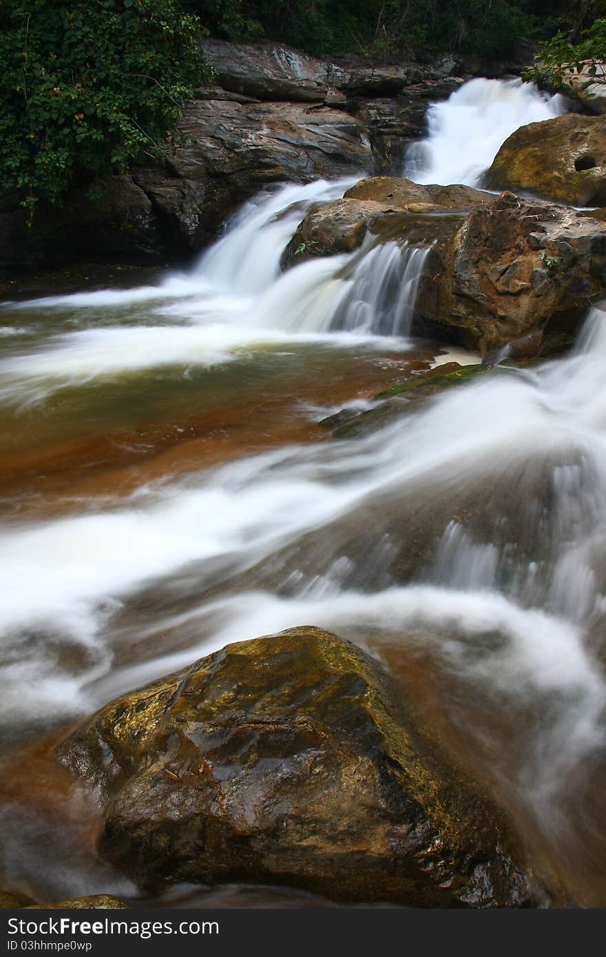 Waterfall pass group of stone