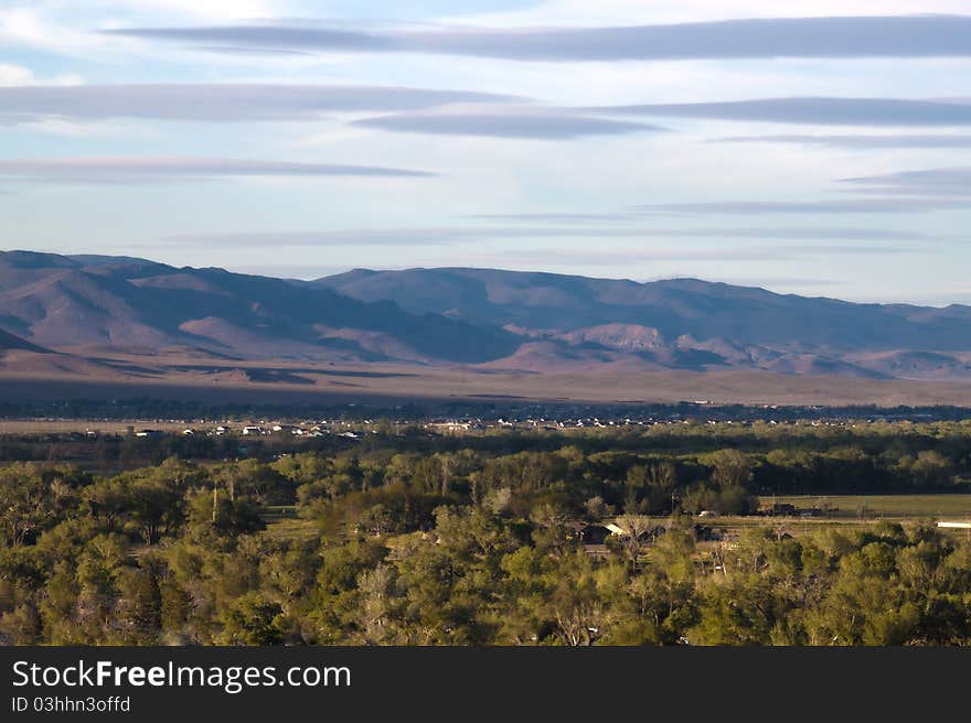 An amazing landscape image of the small town of Dayton Nevada.