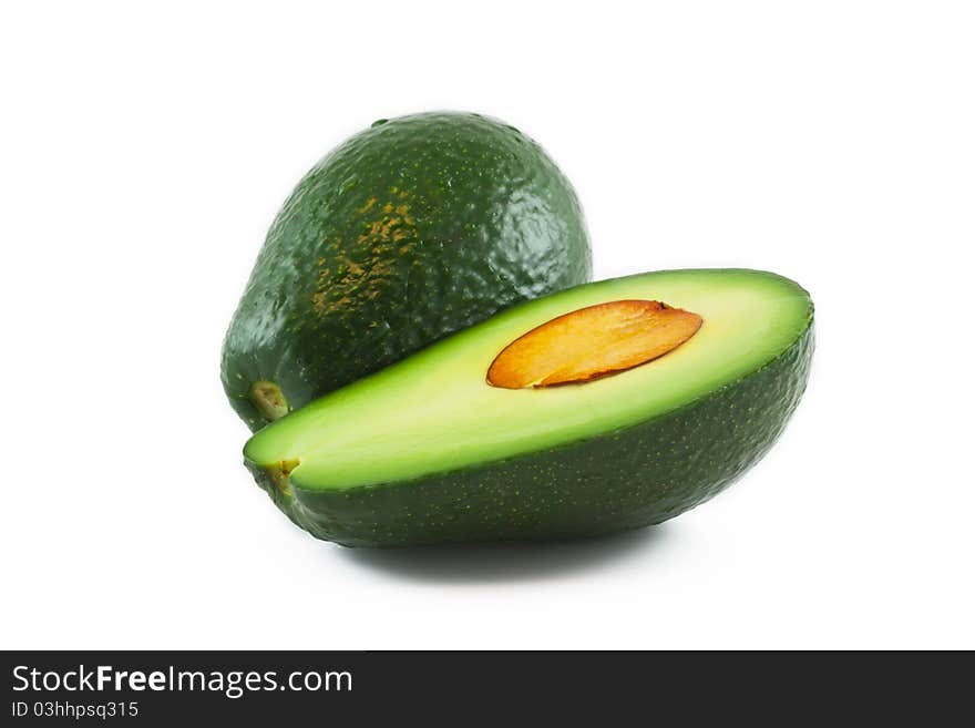 Juicy avocado isolated on a white background