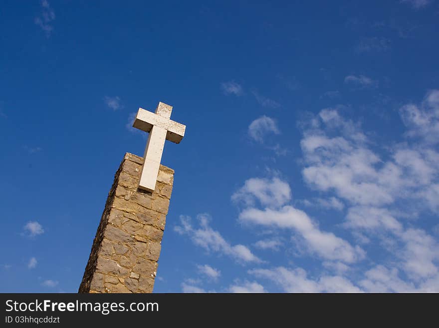 Cross on cape roca in portugal. Cross on cape roca in portugal