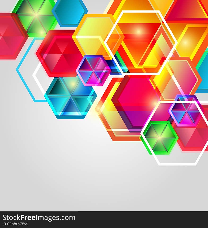 Bright composition with hexagons. Bright composition with hexagons