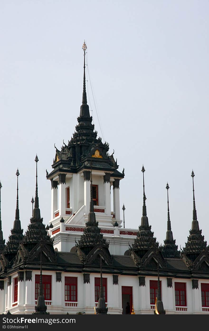 Metal roof of temple in Bangkok, Thailand