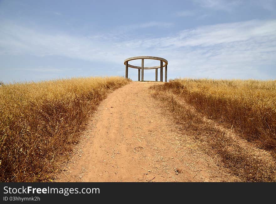 Concrete pergola on the hill