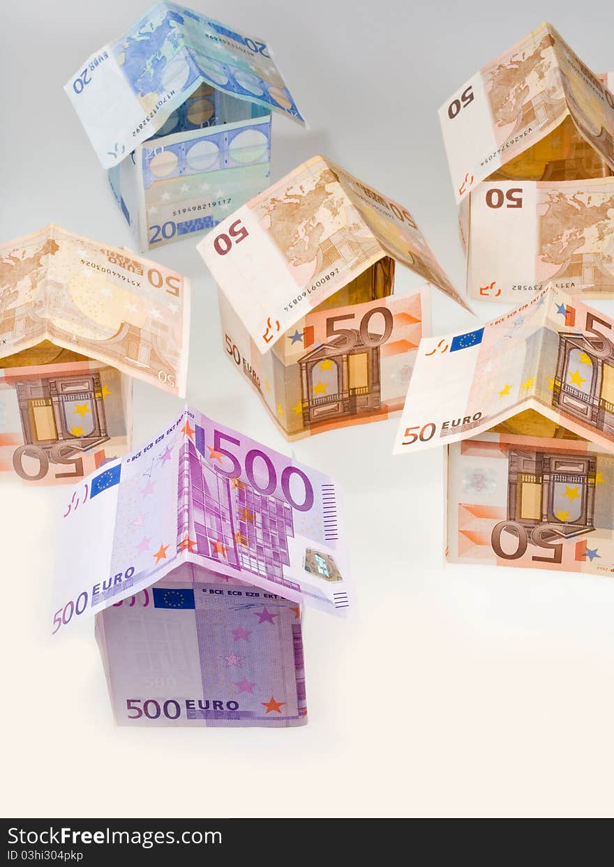 Houses from euro banknotes