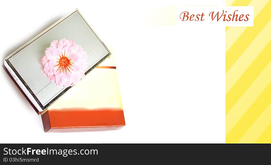 Best wishes note with flower and gift box. text to be written in blank area. Can also be used as an envelope/card. Best wishes note with flower and gift box. text to be written in blank area. Can also be used as an envelope/card.