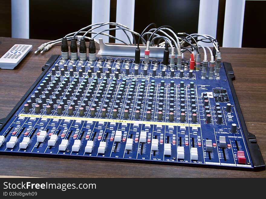 Control panel in a studio.