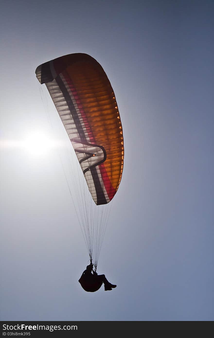 Silhouette of paraglider