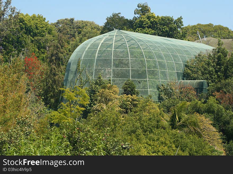 Aviary in the trees at the zoo