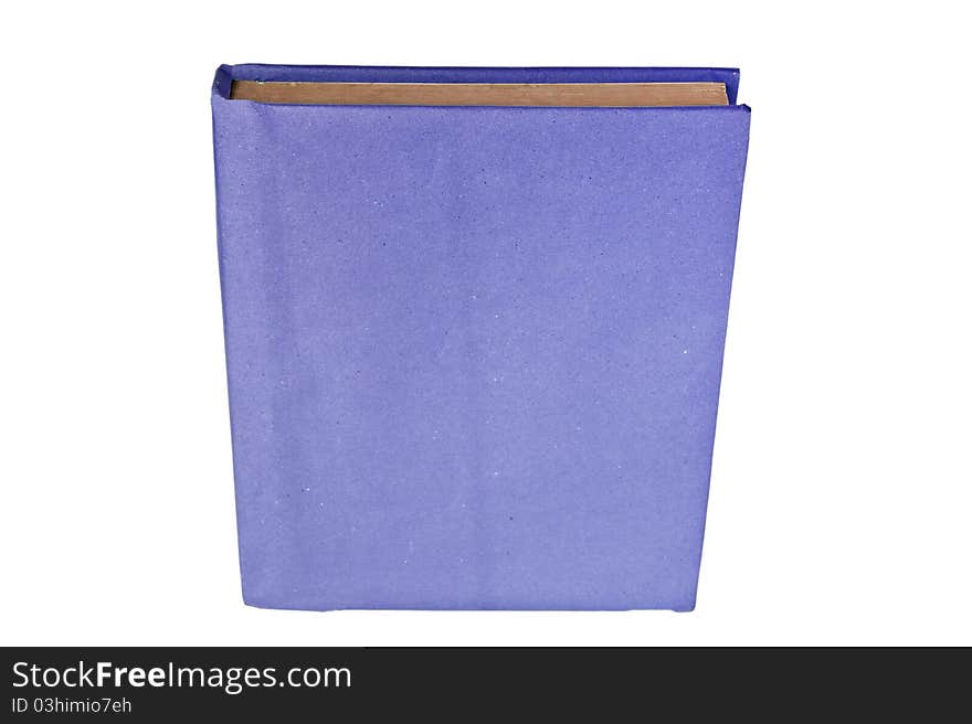 Blue covered book on white