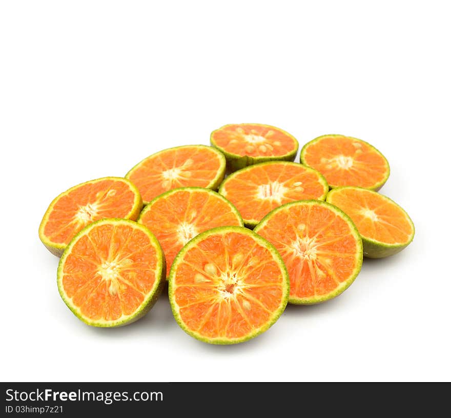 Slice of orange isolated