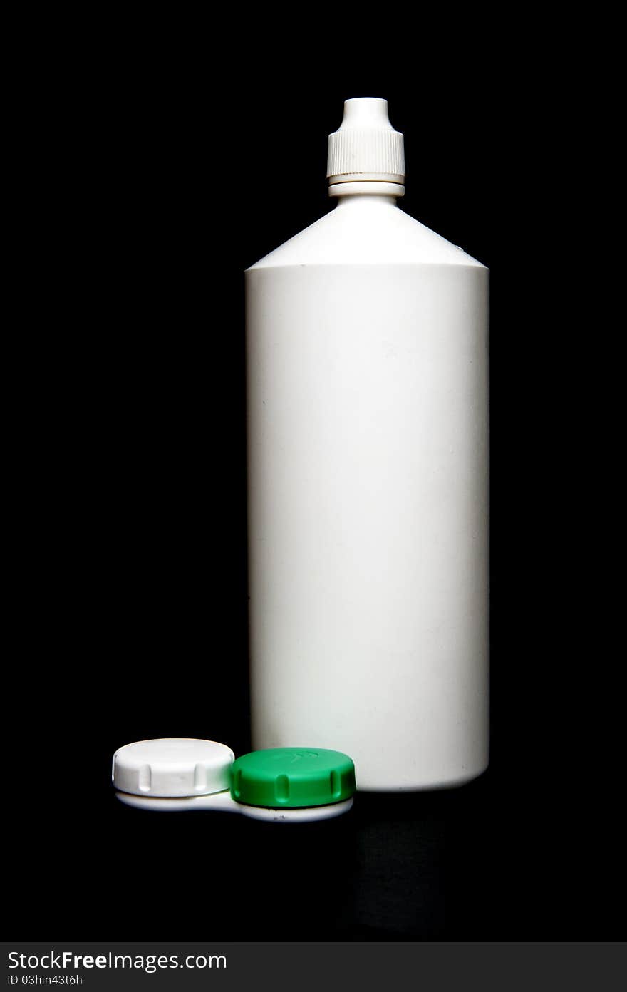 White bottle and contact lens case