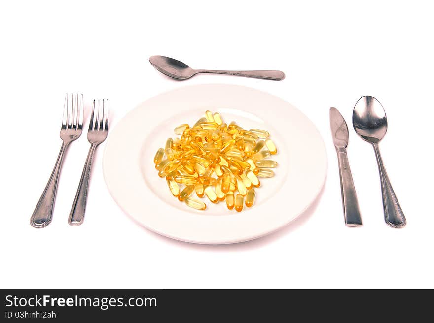 Vitamins on plate